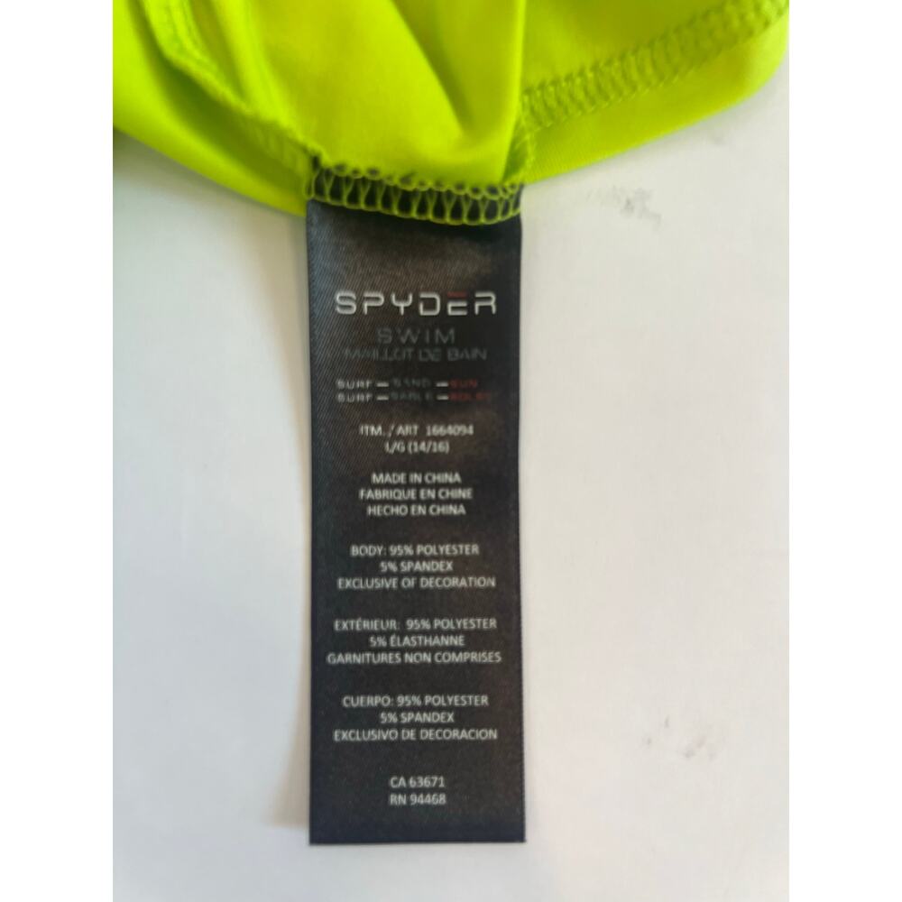 SPYDER UNISEX SURF SWIM LONG SLEEVE CREW NECK ATHLETIC SHIRT LIME GREEN SIZE L - Picture 4 of 9